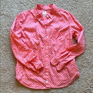 GAP Women’s Pink Elephant Button-Up Shirt Size Medium